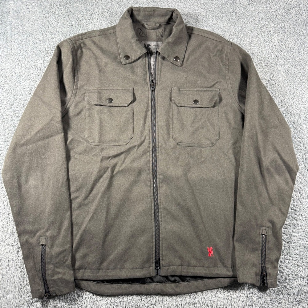 Chrome Industries Ike Windshirt Utility Jacket Mens Large Green Full Zip Techwea